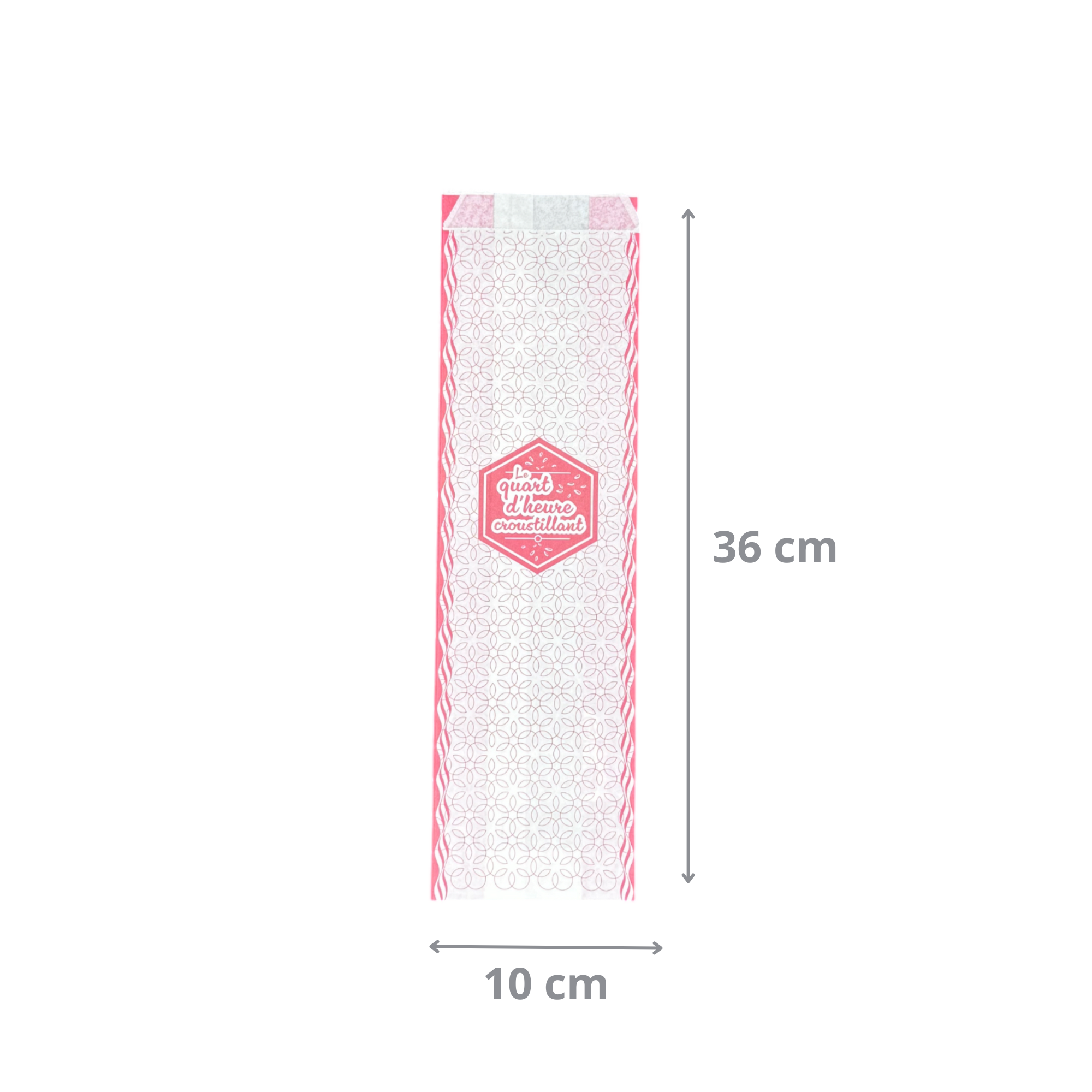 Sac sandwich en papier blanc décoré 10x36 cm